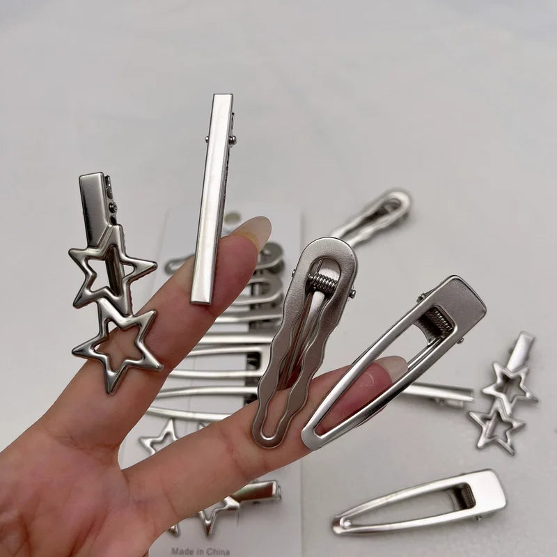 Women Metal Y2K Hair Clips Set - Exquisite Duckbill Barrettes for Girls