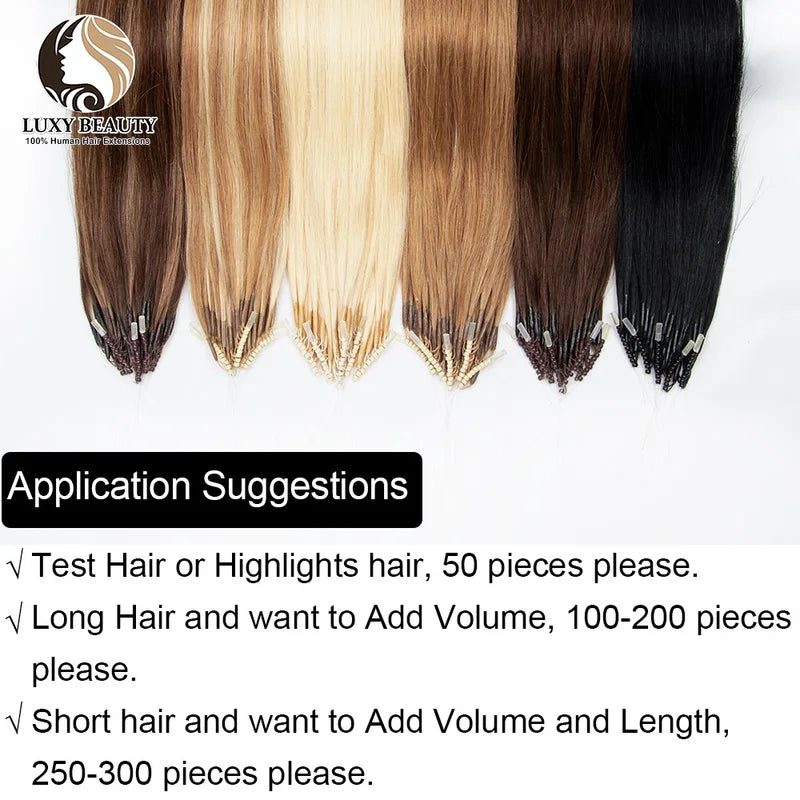 Micro Bead Hair Extensions Silicone Nano Rings - Invisible Mini Beads for Human Hair