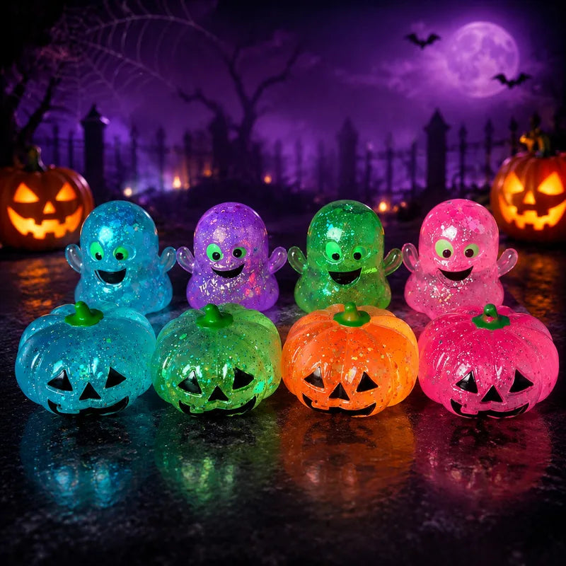 Halloween Pumpkin Stress Ball Squishy Toy Fidget Stress Relief Toy — Soft Elastic Slow Rebound
