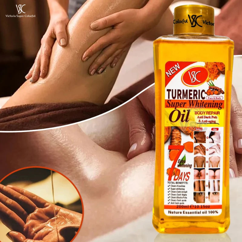 Multi-Functional Body Oil with Turmeric Vitamin C & Papaya - Moisturizing Massage Oil