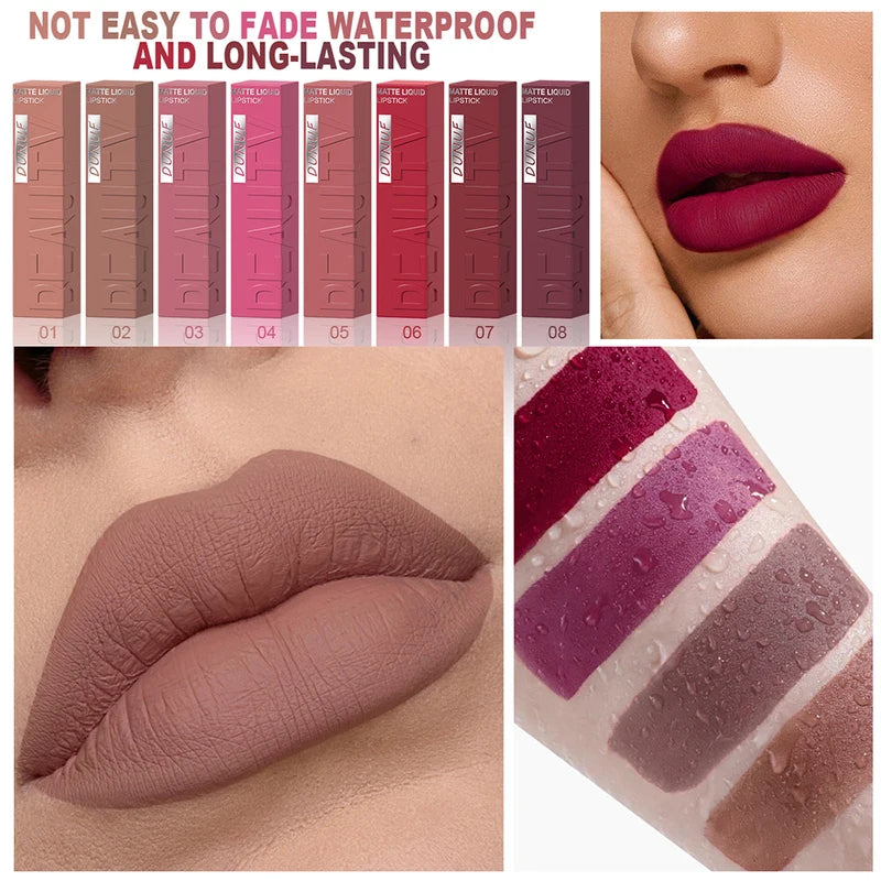 Waterproof Lip Gloss Lipstick - Easy Color, Sweat-Proof, Non-Stick to Cups, Y2K Fashion for Christmas