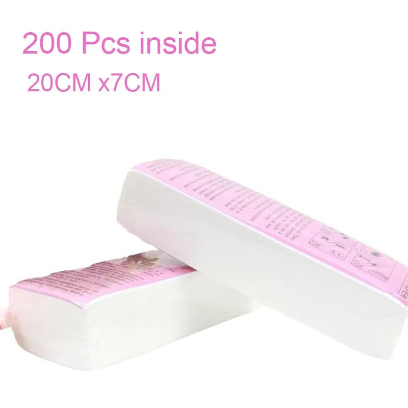 Waxing Paper Strips for Hair Removal - 200 or 100 Pieces, Depilatory Tape