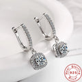 2CT Moissanite Hoop Earrings for Women Sterling Silver Dainty Dangle Jewelry