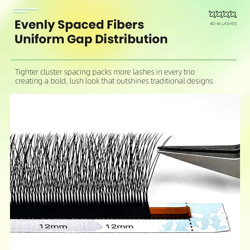 Premade 4D-W Eyelash Extension Fans - Smaller Spacing, Natural-Looking Lashes