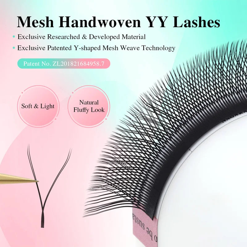 Premium Mink Lash Extensions Y Shape Cross Bloom False Eyelashes - Natural & Light