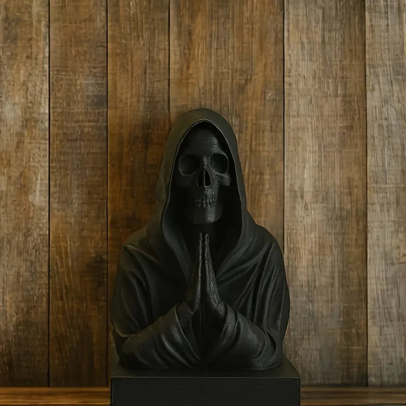 Gothic Skull Decor - Black Death Skull Art for Halloween & Study Rooms