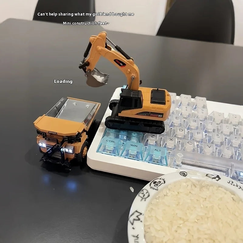 1:64 Metal Remote Control Construction Vehicle Set - Heavy-Duty Die-Cast Play Models