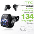 Wireless Bluetooth Earphones with AI Translator LCD Screen Noise Reduction Sport Headsets