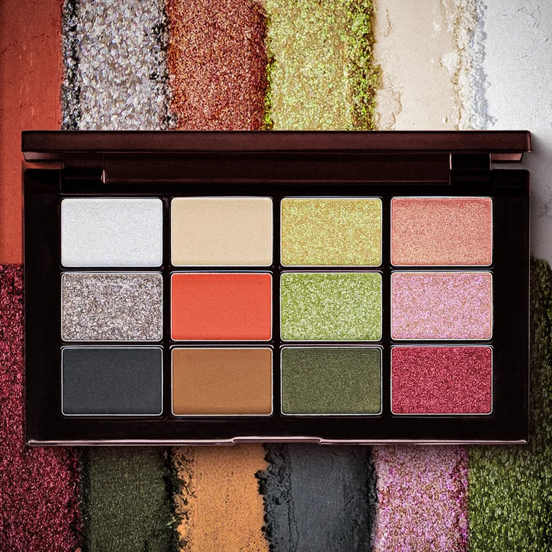 12 Colors Eyeshadow Palette Glitter Shimmer Long Lasting Makeup Set