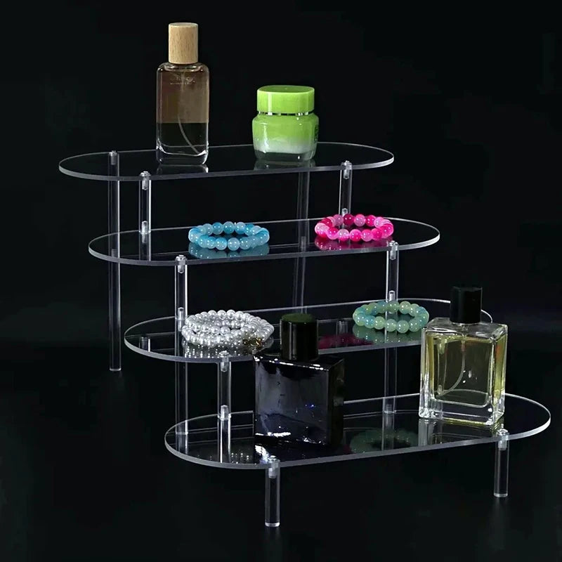 Acrylic Display Stand with Rounded Corners for Jewelry, Perfume & Cupcakes - Transparent Shelves & Organizer