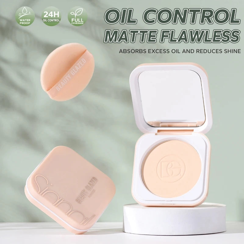 Oil Control Matte Face Powder with Waterproof Finish - Flawless Full Coverage