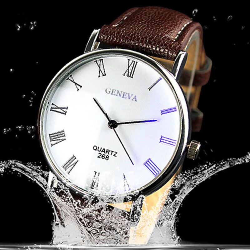 Minimalist Men's Quartz Wrist Watch with Leather Strap - Business & Casual Style