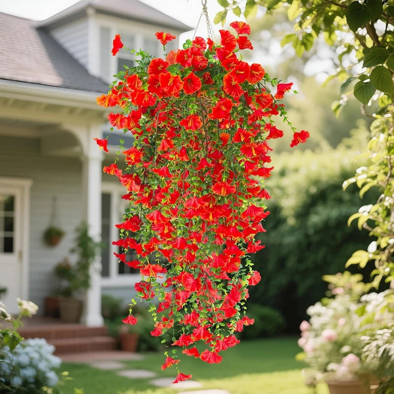 Artificial Flower Vine for Home Garden Wedding Outdoor Decoration - Violet & Red Variants