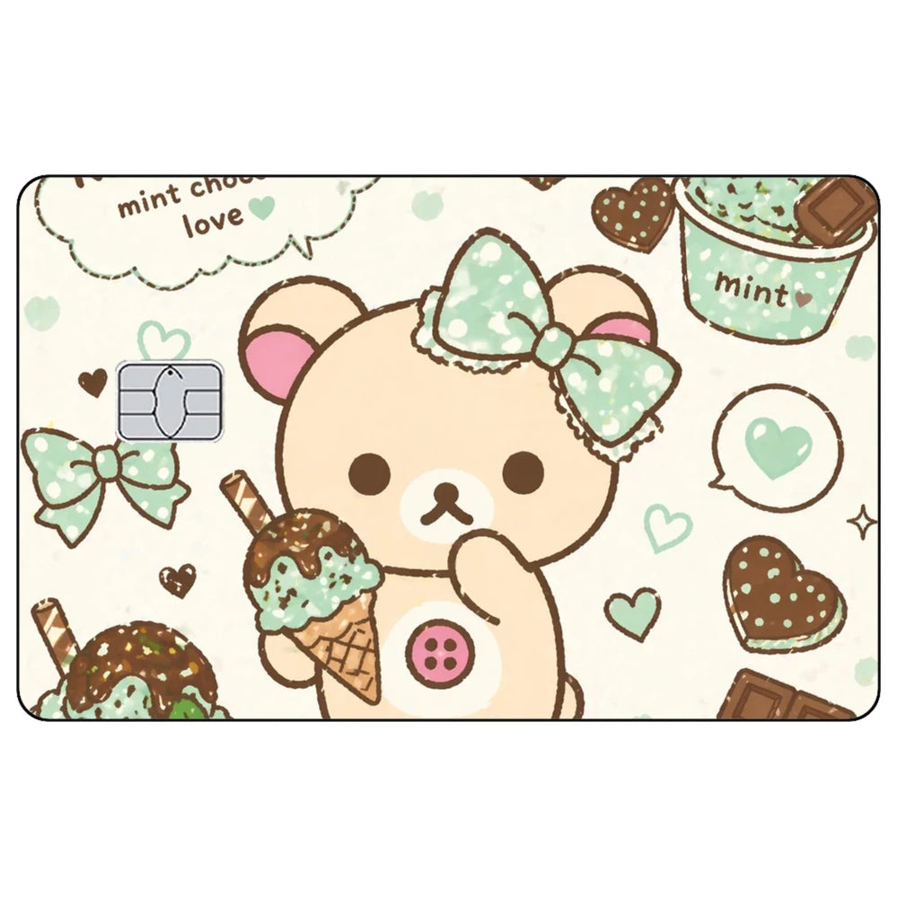 Cute Cartoon Credit Card Skin Stickers - Rilakkuma Matte Card Decorations