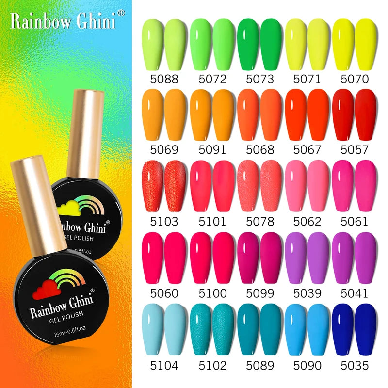 Neon Gel Nail Polish Set 15ml Semi-Permanent UV Varnish for Nail Art