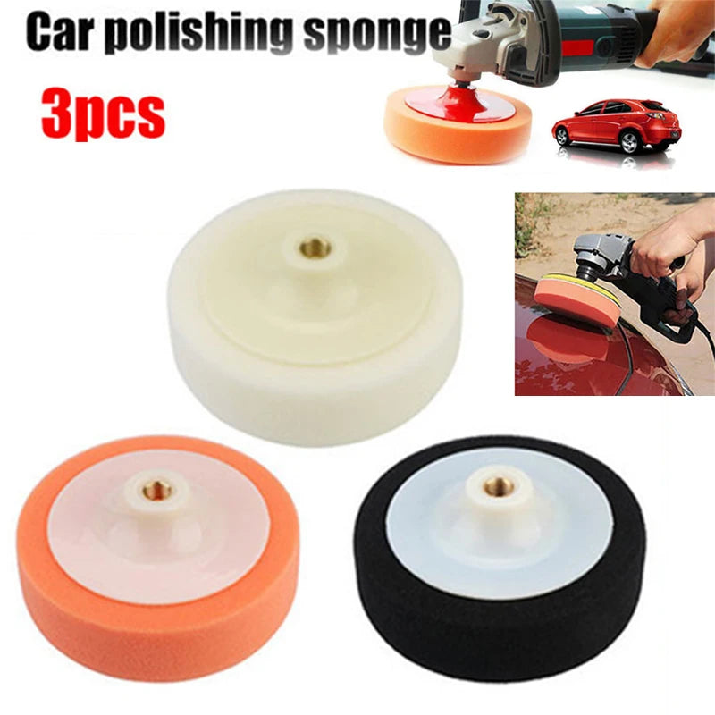 Car Polishing Pad Set 3pcs Sponge Buffing Discs for Auto Scratch Removal