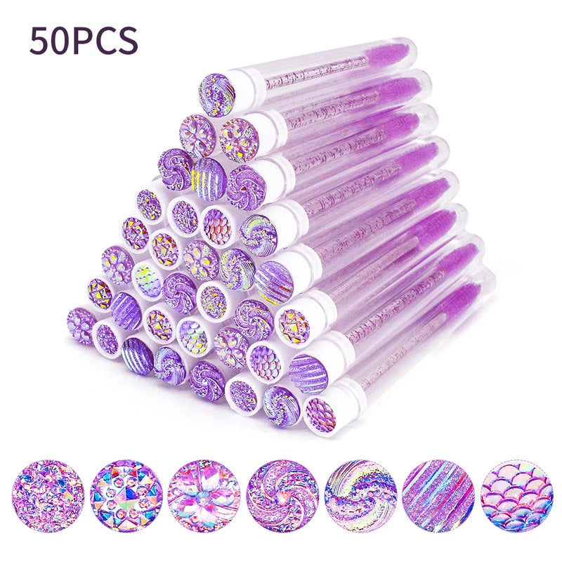 Disposable Eyelash Brush Set with Storage Tube - Reusable Mascara Wands & Lash Spoolies