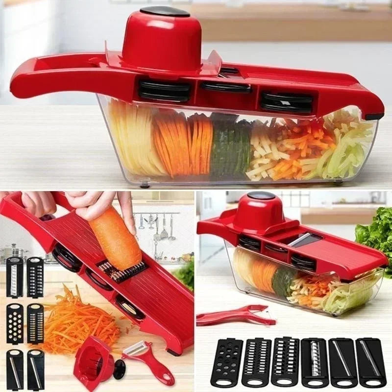 Vegetable Slicer Machine, Food Processor with Multiple Blades - Kitchen Peeler & Shredder