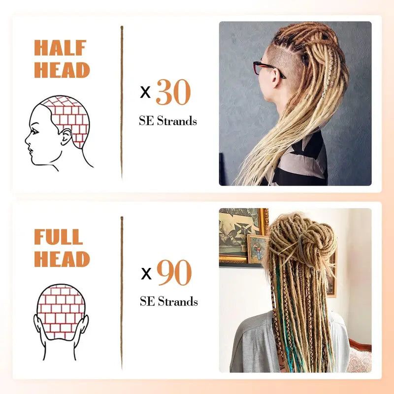 24 Inch Synthetic Dreadlock Extensions - Hippie Ombre Locs Crochet Hair
