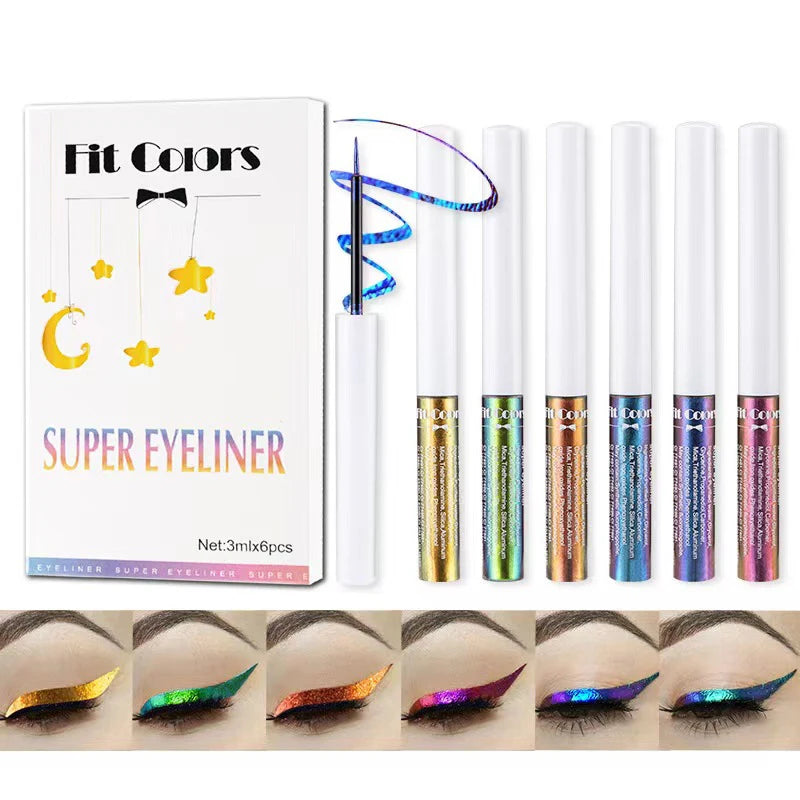 Waterproof Long Lasting Diamond Glitter Liquid Eyeliner Set - 6 Colors