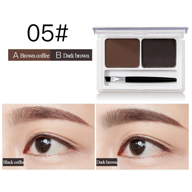 Waterproof Eyebrow & Eye Shadow Palette with Brush - 2 Color Options