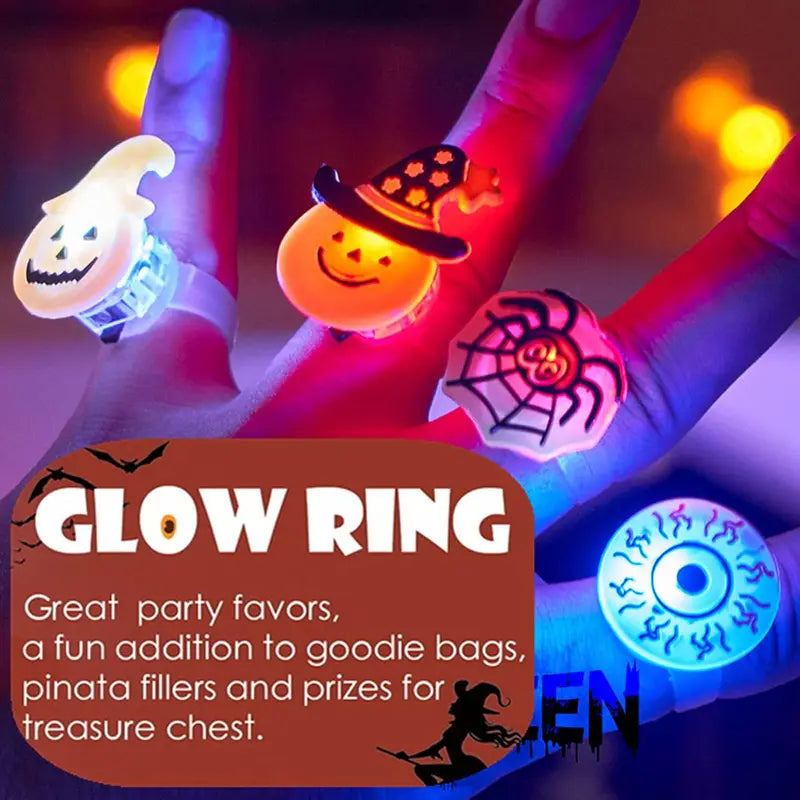 Halloween LED Light Up Rings 20/50 Pack Halloween Party Favors for Kids
