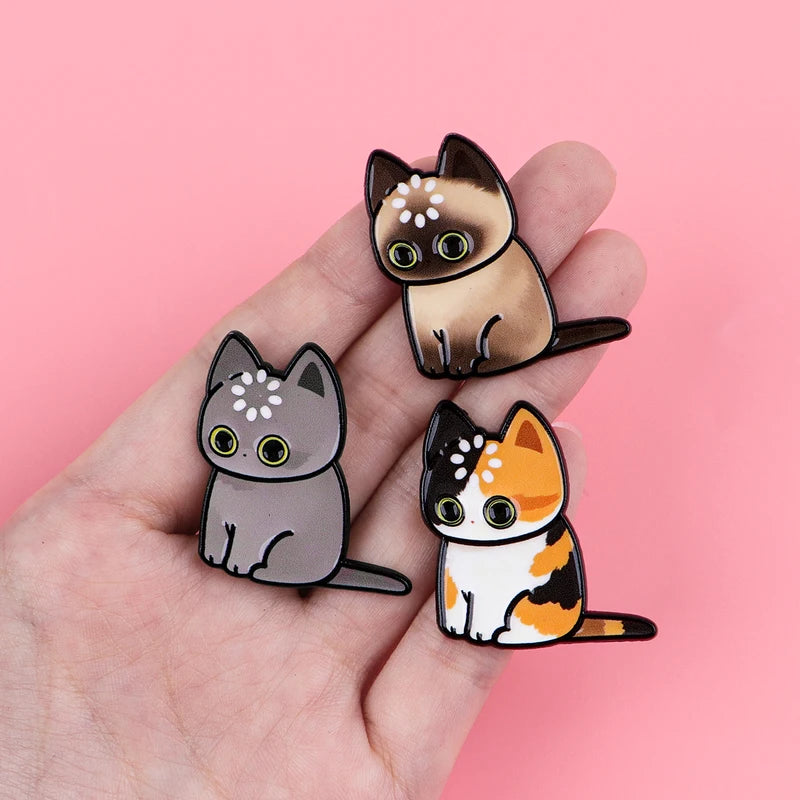 Cute Cat Enamel Pins Kawaii Loading Cat Brooches for Backpack Jeans Hat Animal Jewelry Gift