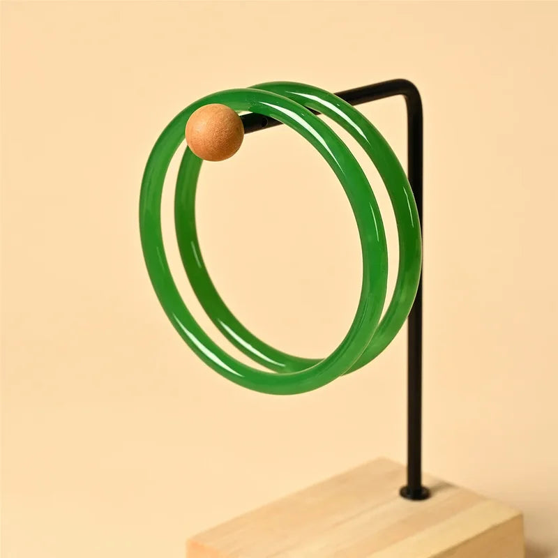2-Piece Natural Jade Bangles Set - Solid Color Glass Jewelry for Women