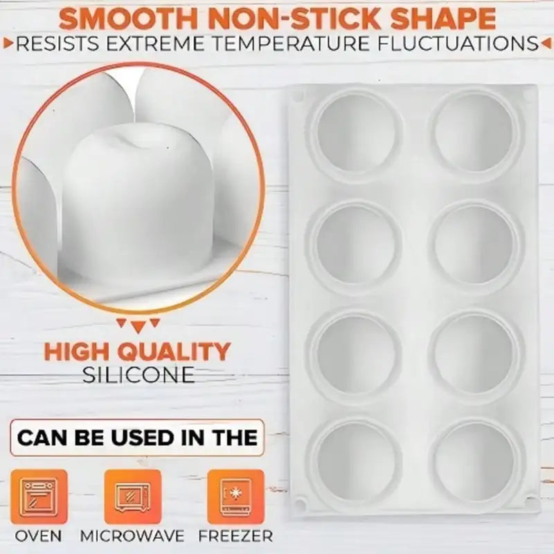 8 Cavity Apple Shaped Silicone Dessert Mold Non-Stick Food Grade Baking Tool