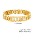 Luxury Cubic Zircon Watch Strap Bracelets for Women - Wide Link Chain Bangle