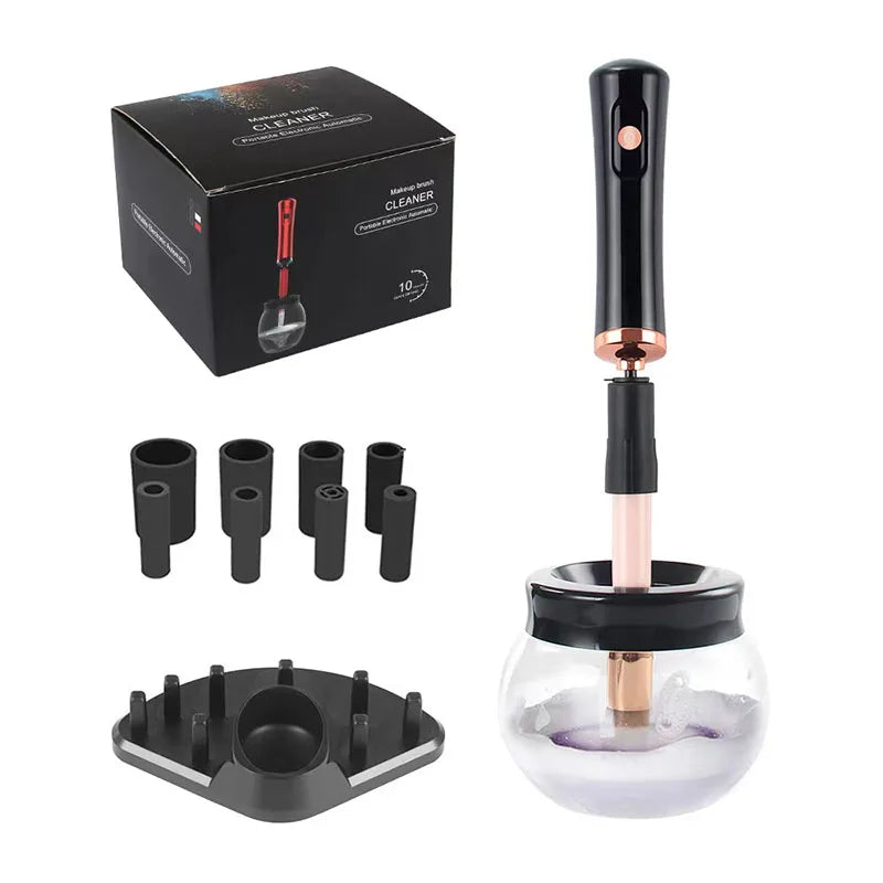 Electric Makeup Brush Cleaner and Dryer Machine with 8 Rubber Collar Sizes