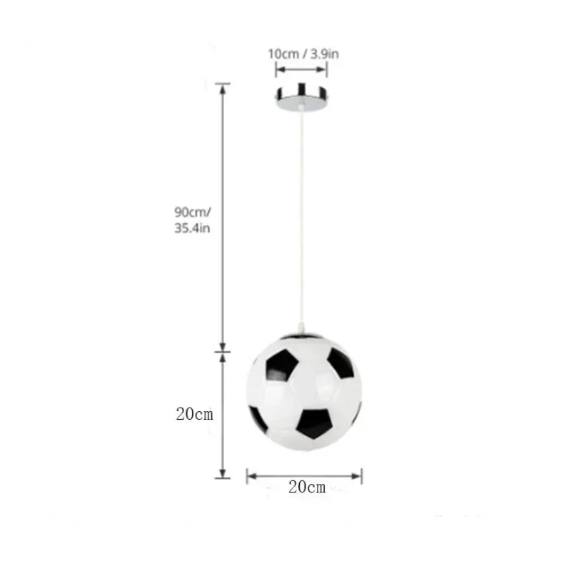 Creative Modern Football Glass Light Fixture for Children's Bedroom & Kids Room Decor