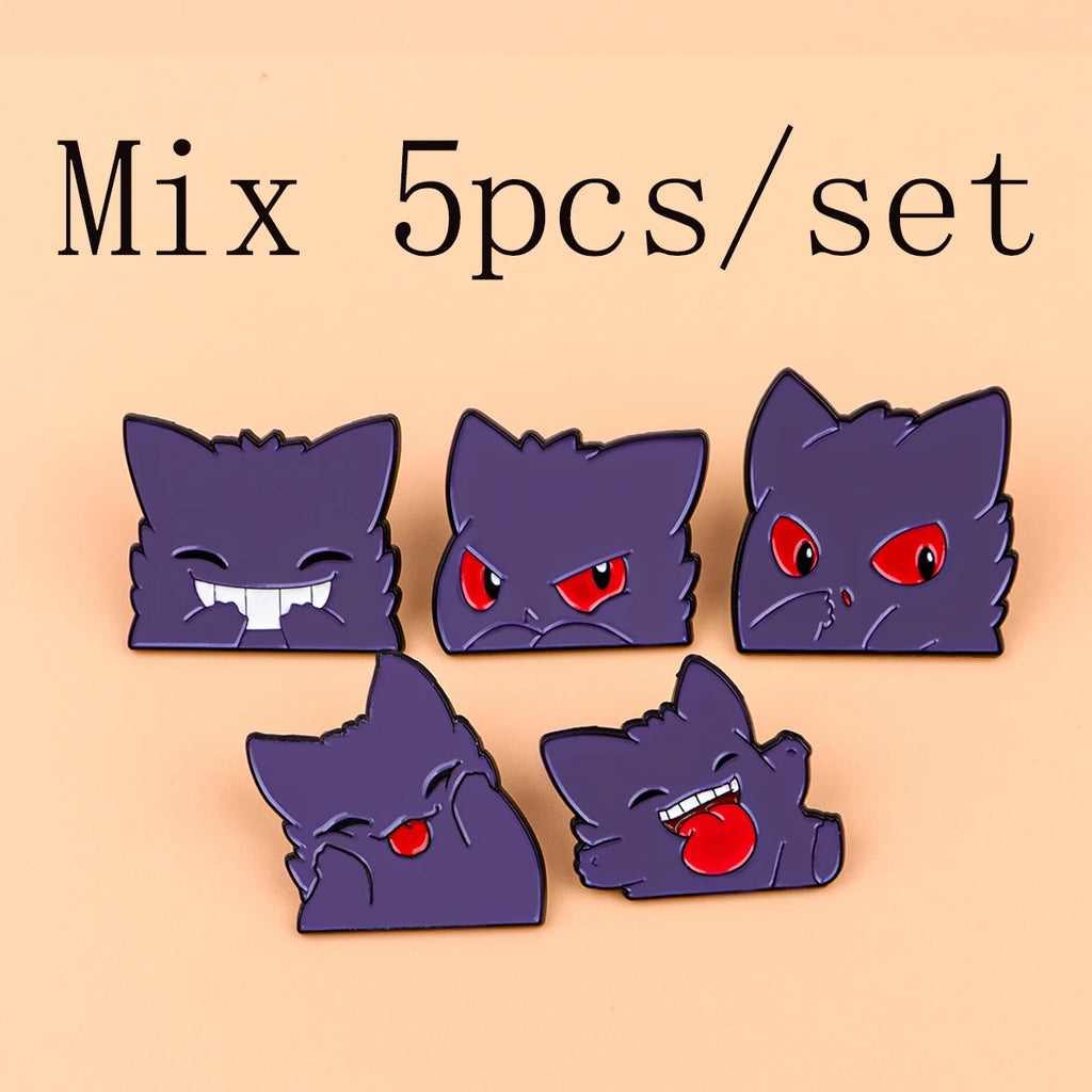 Japanese Anime Elf Enamel Pin Set - Cute Monster Brooches for Collectors & Jewelry Gift
