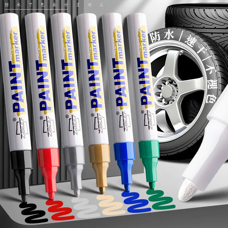 Metal Paint Pen Refill Set Waterproof Oil-Based Markers for Industrial & Graffiti Use