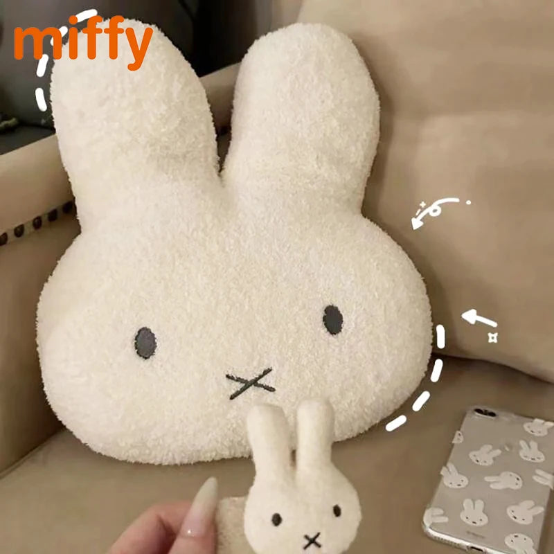 Kawaii Plush Rabbit Pillow - Cute Cartoon Cushion for Bedroom Sofa Decor