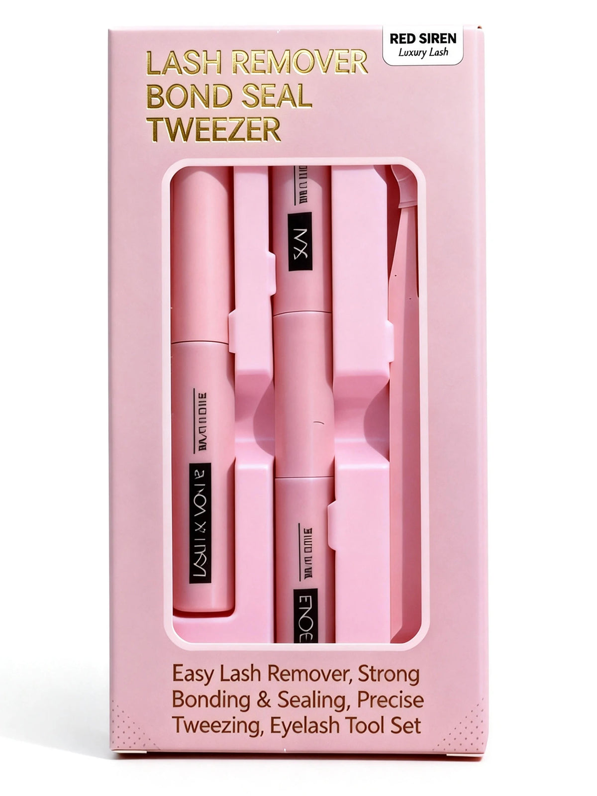 Eyelash Glue Kit with Bond and Seal, Lash Remover & Tweezers for Home Use