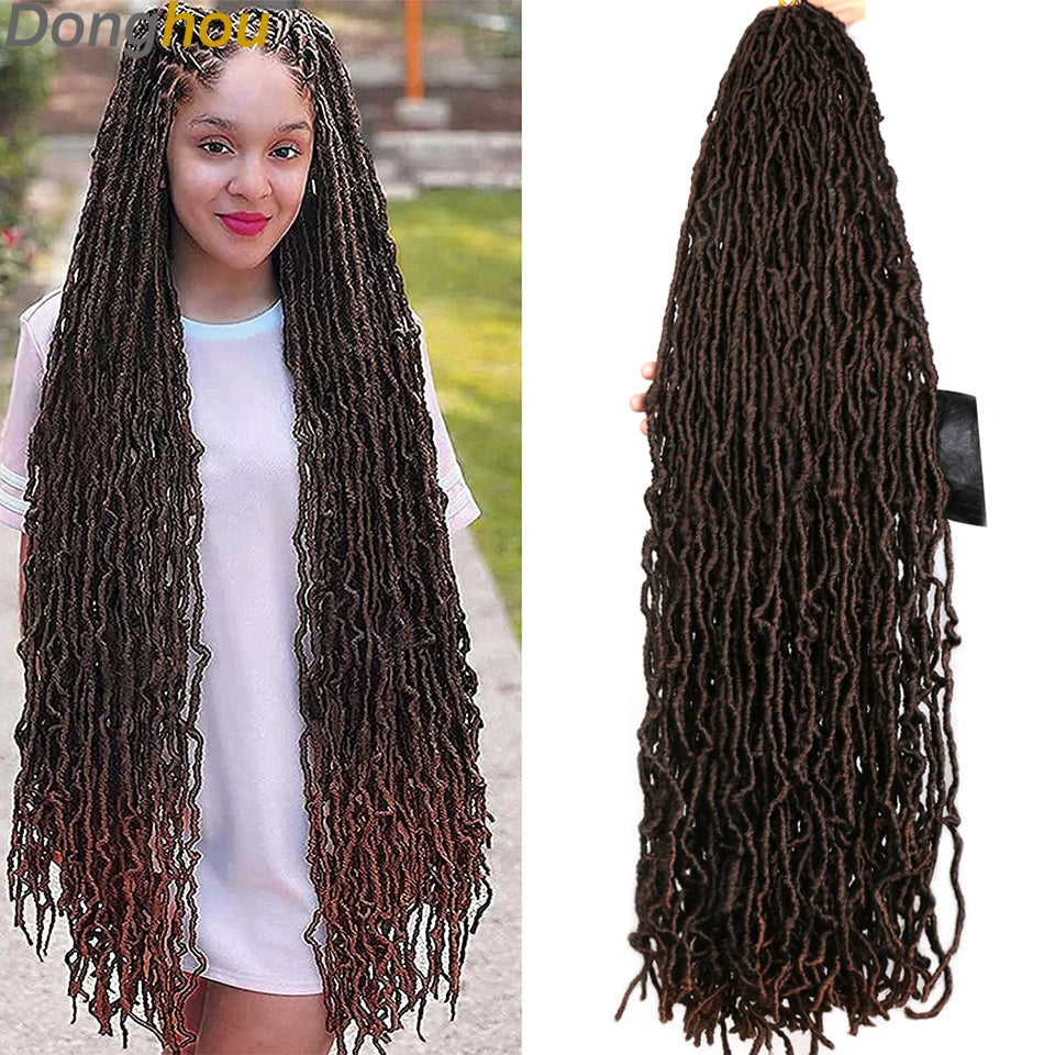 Long Faux Locks Crochet Braids Hair Extensions - Soft Synthetic Locs for Women
