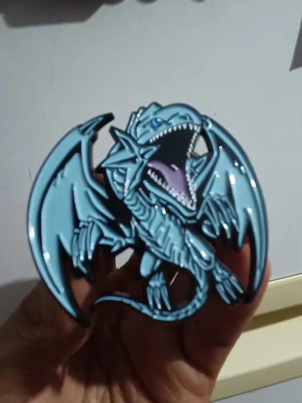 Anime Yu-Gi-Oh Blue-Eyes White Dragon Brooch Enamel Pin - Game Badge Jewelry Gift