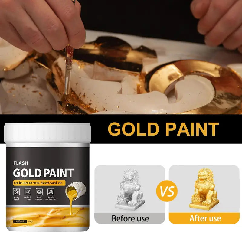Liquid Gold Foil Paint - 300g Quick Dry Metal & Wood Craft Paint
