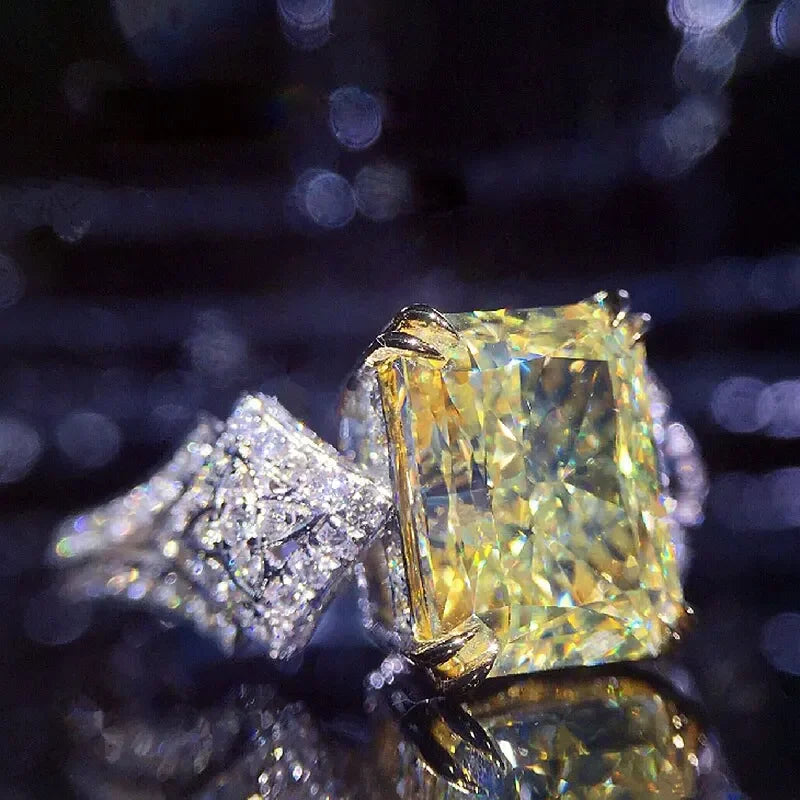 Elegant Women's Square Crystal Zirconia Ring - Wedding, Party & Fashion Jewelry