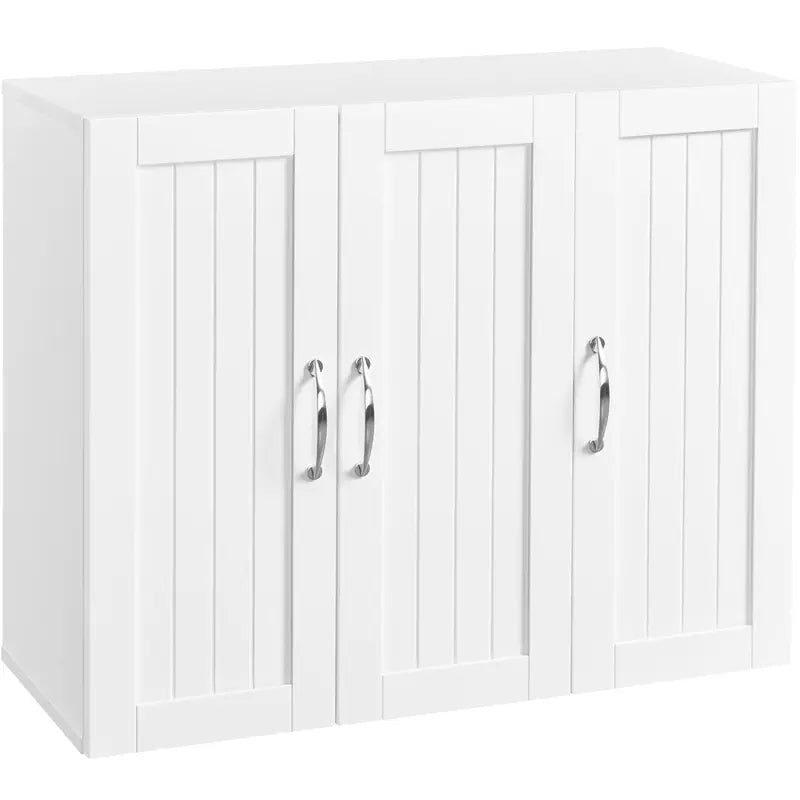 Wall Mounted Three Door Bathroom & Home Storage Cabinet with Adjustable Shelves