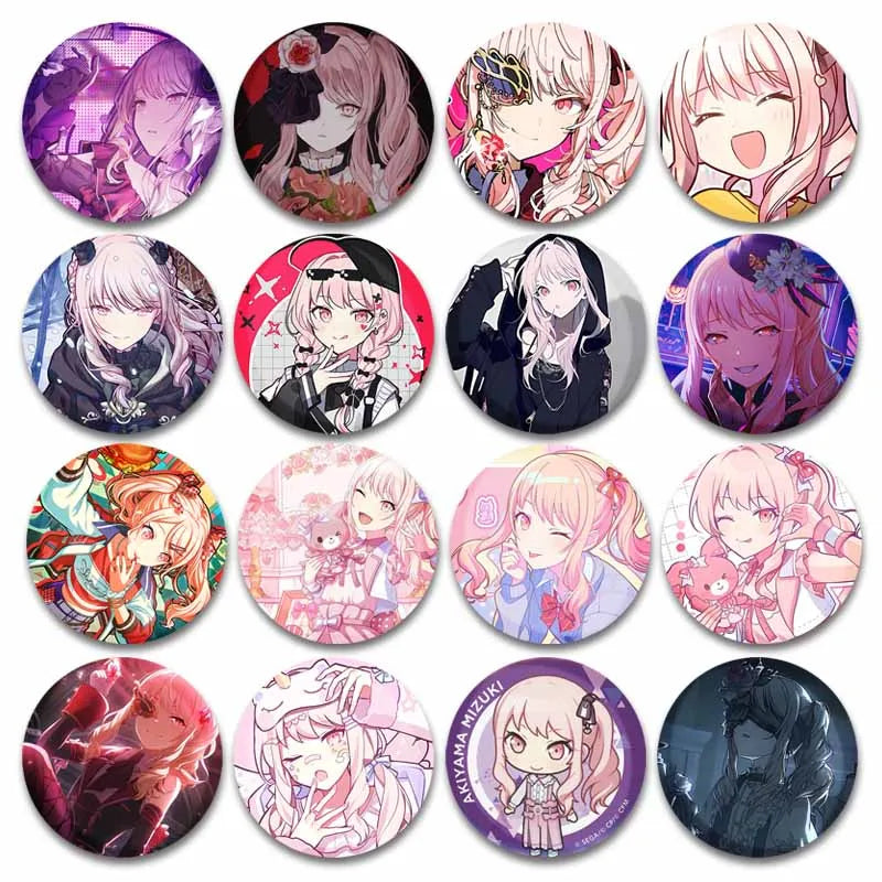 Cute Cartoon Badge Pins for Backpack, Jacket & Accessories - Handmade, 32mm-58mm