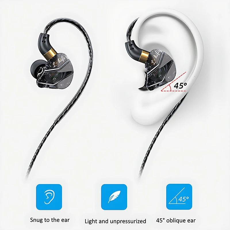 Heavy Bass In-Ear Headphones with Digital Chip & Mic - Wired 3.5MM/Type-C for Samsung & Android
