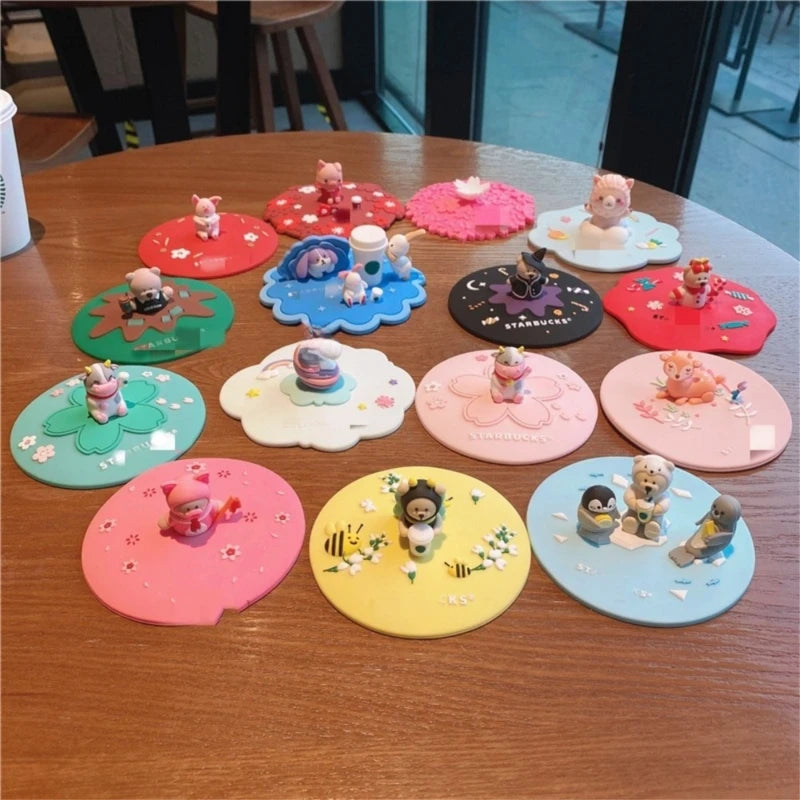 Silicone Cup Cover Heat-Resistant Leak-Proof Dustproof Mug Lid Universal Fit
