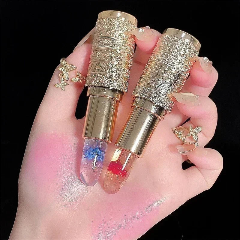 Temperature Color Changing Lip Gloss Moisturizing Lip Balm with Flower Design - Long Lasting Jelly Lip Care