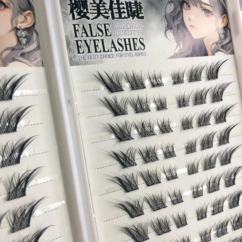 Large Capacity Self-Adhesive False Eyelashes Fluffy Natural Volume Reusable Easy Removal