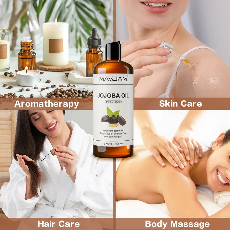 Organic Carrier Oil for Skin Hair Face Nails 473ml Cold Pressed Moisturizer