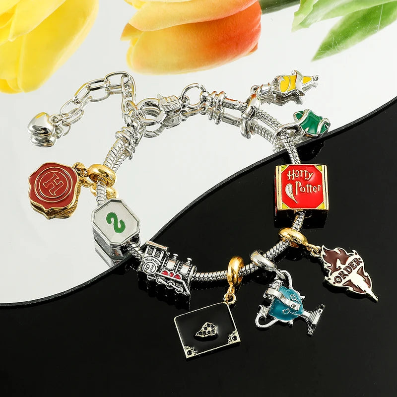 Movie-Themed Slytherin House Bracelet with Magical Charm Accessories