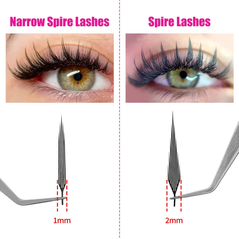 False Eyelashes with Technological Fibers and Spike Design - Narrow Spire Style
