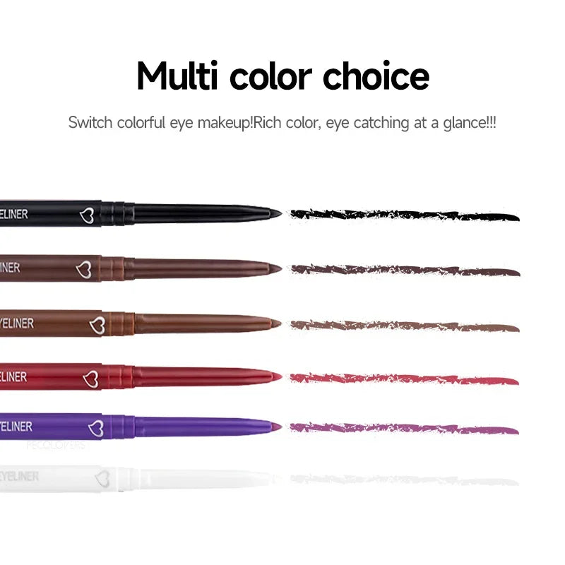 Waterproof Long-Lasting Brown & Blue Black Eyeliner Pencil - Easy Wear Makeup